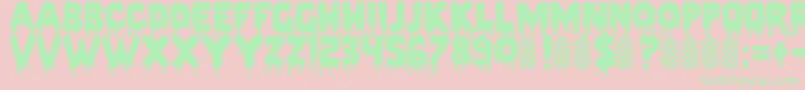 Police PiecesNfi – polices vertes sur fond rose