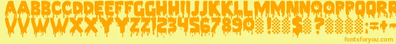 PiecesNfi Font – Orange Fonts on Yellow Background