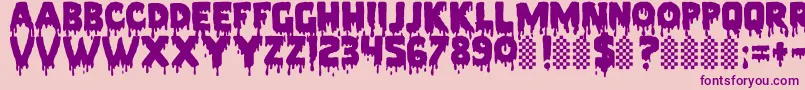 PiecesNfi Font – Purple Fonts on Pink Background