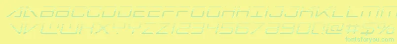 Bansheepilotgradital-Schriftart – Grüne Schriften auf gelbem Hintergrund