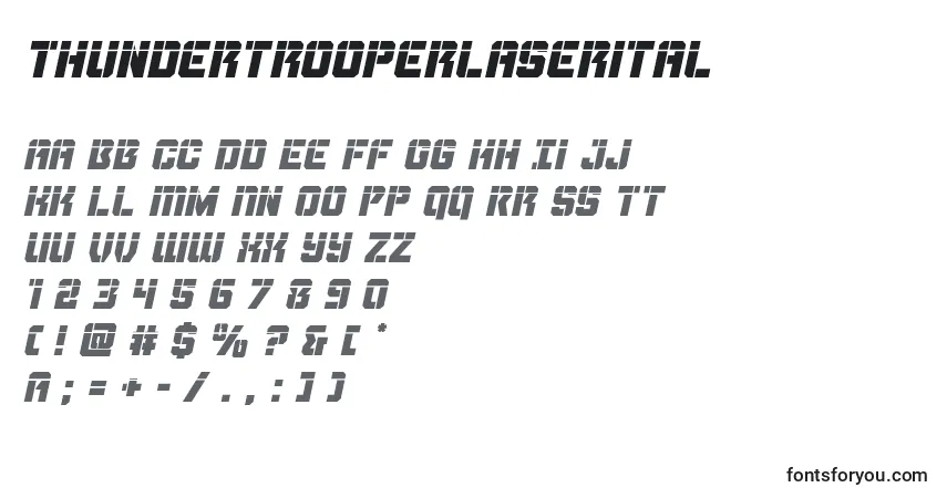 Schriftart Thundertrooperlaserital – Alphabet, Zahlen, spezielle Symbole