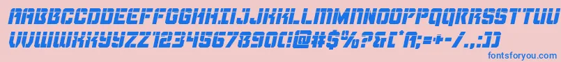 Thundertrooperlaserital-Schriftart – Blaue Schriften auf rosa Hintergrund