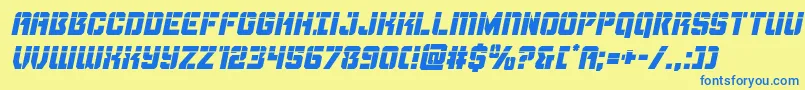 Thundertrooperlaserital Font – Blue Fonts on Yellow Background