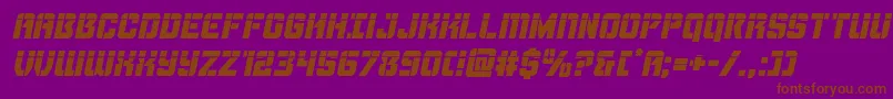 Thundertrooperlaserital-fontti – ruskeat fontit violetilla taustalla