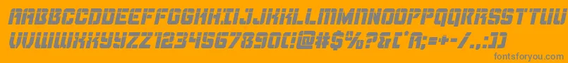 Thundertrooperlaserital-Schriftart – Graue Schriften auf orangefarbenem Hintergrund