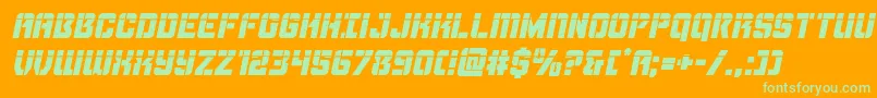 Thundertrooperlaserital-fontti – vihreät fontit oranssilla taustalla