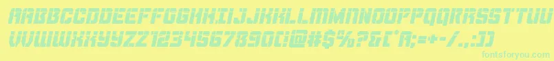 Thundertrooperlaserital-Schriftart – Grüne Schriften auf gelbem Hintergrund