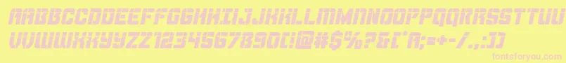 Thundertrooperlaserital-fontti – vaaleanpunaiset fontit keltaisella taustalla