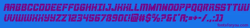 Thundertrooperlaserital-Schriftart – Violette Schriften auf blauem Hintergrund