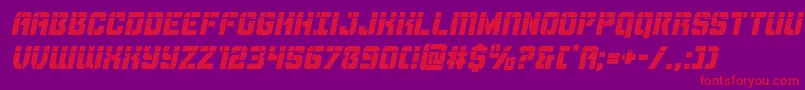 Thundertrooperlaserital-Schriftart – Rote Schriften auf violettem Hintergrund