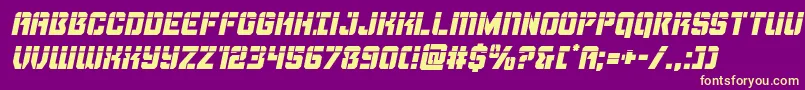 Thundertrooperlaserital-fontti – keltaiset fontit violetilla taustalla