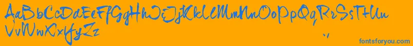 Djhtrial Font – Blue Fonts on Orange Background