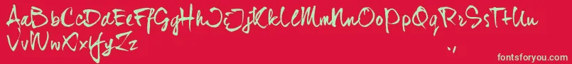 Djhtrial Font – Green Fonts on Red Background