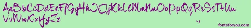Djhtrial Font – Purple Fonts on Green Background