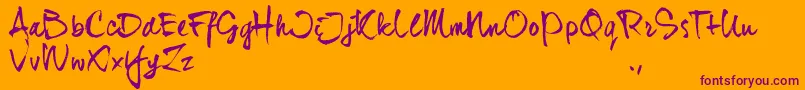 Djhtrial Font – Purple Fonts on Orange Background