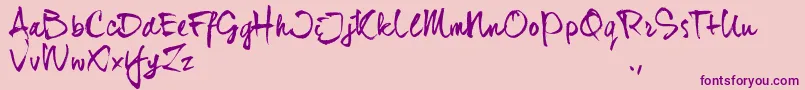 Djhtrial Font – Purple Fonts on Pink Background