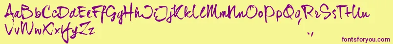 More about Djhtrial Font Djhtrial Font – Purple Fonts on Yellow Background