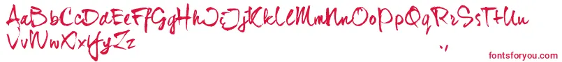 Djhtrial Font – Red Fonts on White Background
