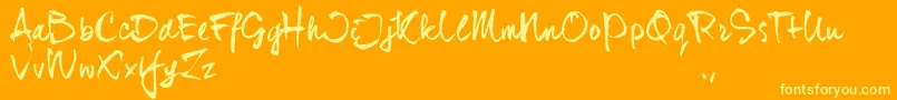 Djhtrial Font – Yellow Fonts on Orange Background