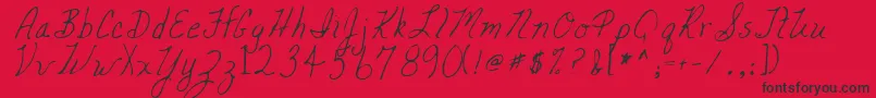 MickeyRegular-Schriftart – Schwarze Schriften auf rotem Hintergrund