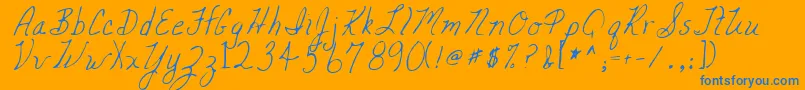 MickeyRegular Font – Blue Fonts on Orange Background