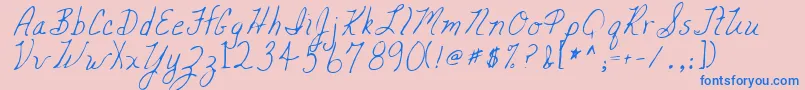 MickeyRegular Font – Blue Fonts on Pink Background