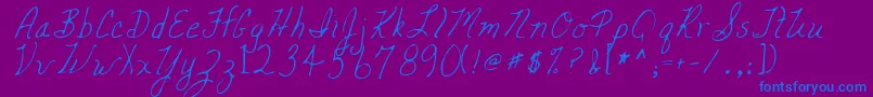 MickeyRegular Font – Blue Fonts on Purple Background