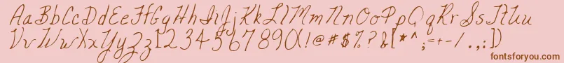 MickeyRegular Font – Brown Fonts on Pink Background