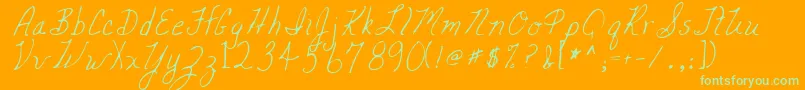 MickeyRegular Font – Green Fonts on Orange Background