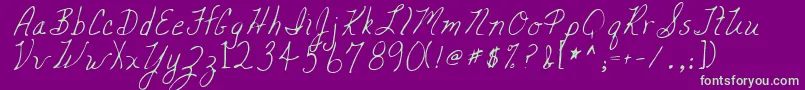 MickeyRegular Font – Green Fonts on Purple Background