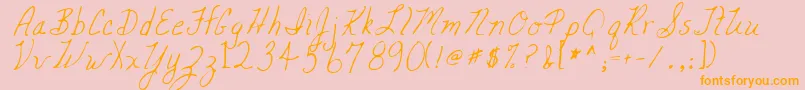 MickeyRegular-Schriftart – Orangefarbene Schriften auf rosa Hintergrund