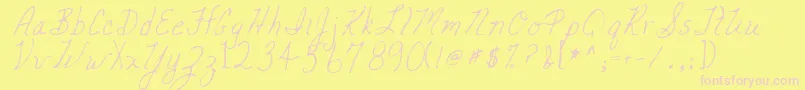 MickeyRegular-Schriftart – Rosa Schriften auf gelbem Hintergrund