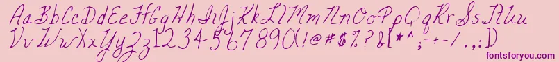 MickeyRegular Font – Purple Fonts on Pink Background