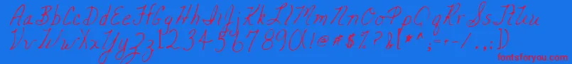 MickeyRegular Font – Red Fonts on Blue Background