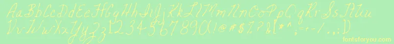 MickeyRegular Font – Yellow Fonts on Green Background