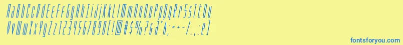 フォントPhantaconital – 青い文字が黄色の背景にあります。