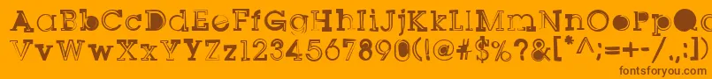 Sqserifone Font – Brown Fonts on Orange Background