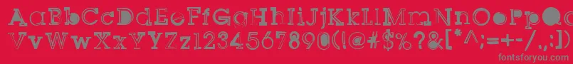 フォントSqserifone – 赤い背景に灰色の文字