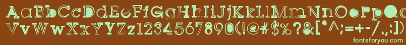 Sqserifone Font – Green Fonts on Brown Background