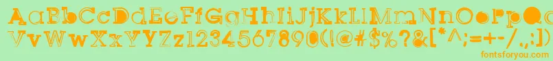 Sqserifone Font – Orange Fonts on Green Background