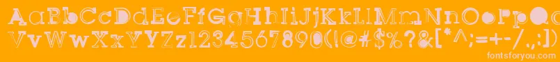 Sqserifone Font – Pink Fonts on Orange Background