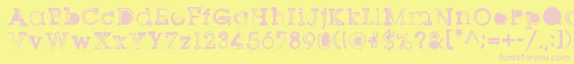 Sqserifone Font – Pink Fonts on Yellow Background