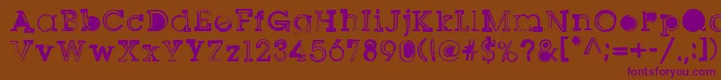 Sqserifone Font – Purple Fonts on Brown Background