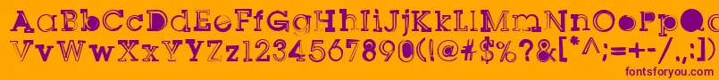 Sqserifone-Schriftart – Violette Schriften auf orangefarbenem Hintergrund