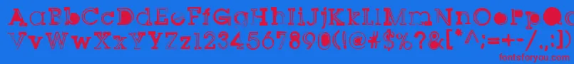 Sqserifone Font – Red Fonts on Blue Background