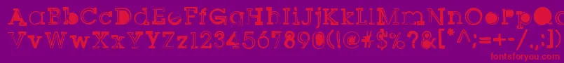 Sqserifone-Schriftart – Rote Schriften auf violettem Hintergrund