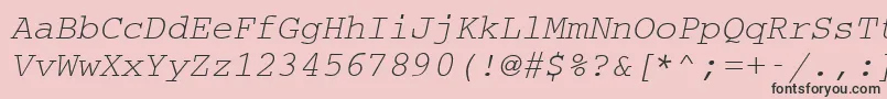 フォントCouriermcyOblique – ピンクの背景に黒い文字