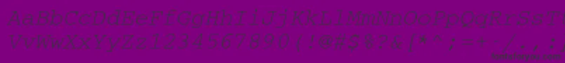 フォントCouriermcyOblique – 紫の背景に黒い文字