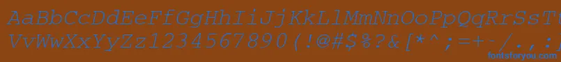 フォントCouriermcyOblique – 茶色の背景に青い文字