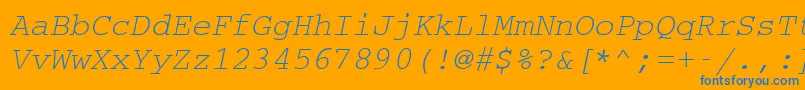 フォントCouriermcyOblique – オレンジの背景に青い文字